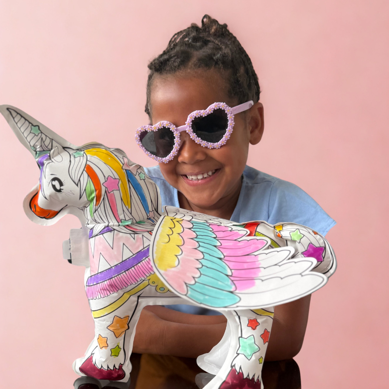 Coloriage gonflable licorne