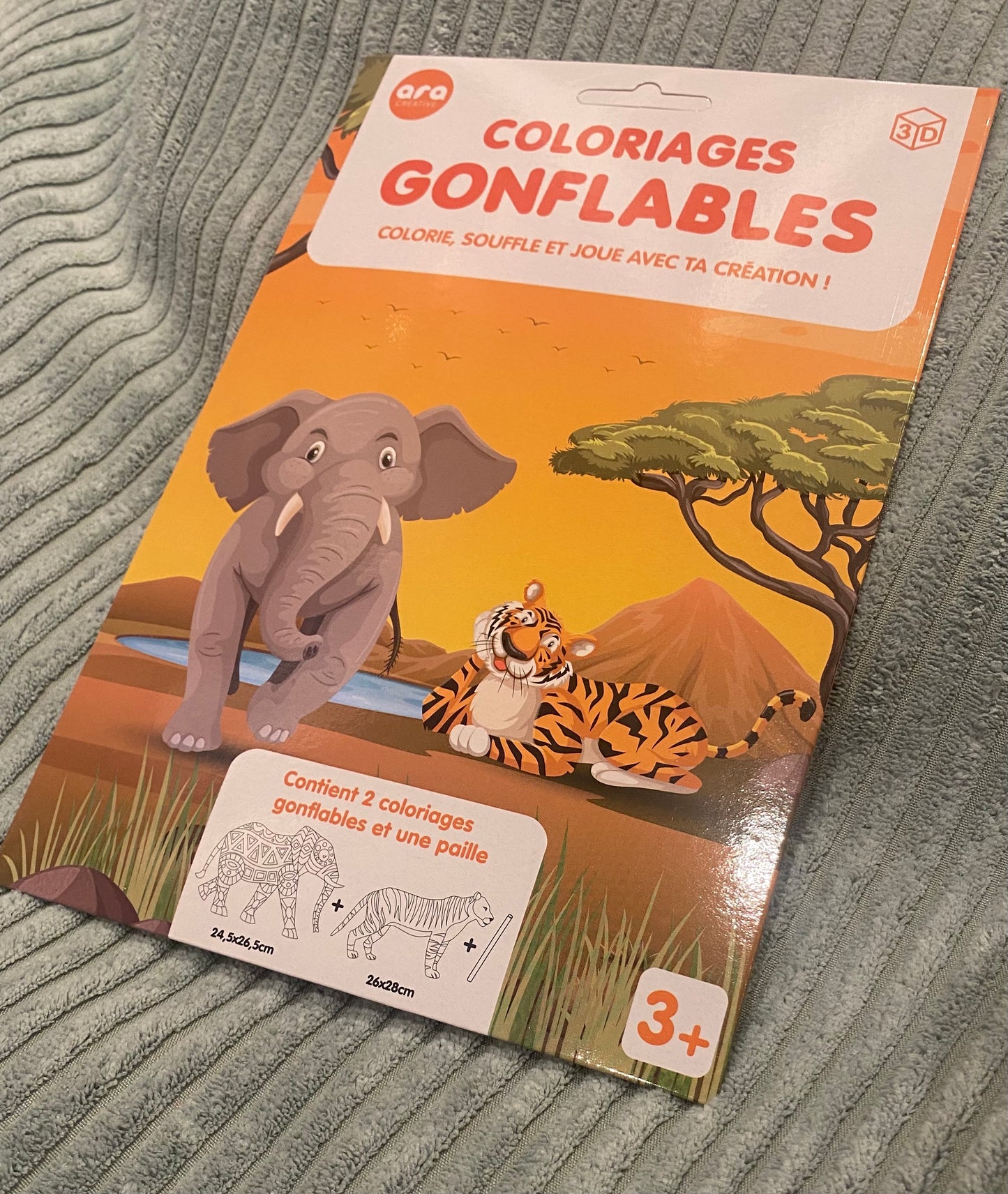 Coloriages gonflables éléphant et tigre