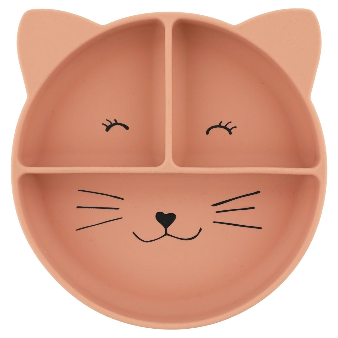 Assiette Mme Chat ventouse en silicone