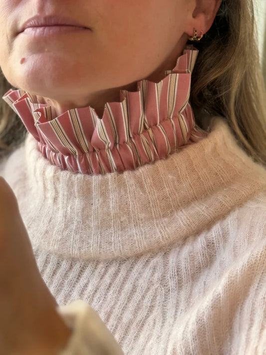 Col terracotta rayures moutarde/vert