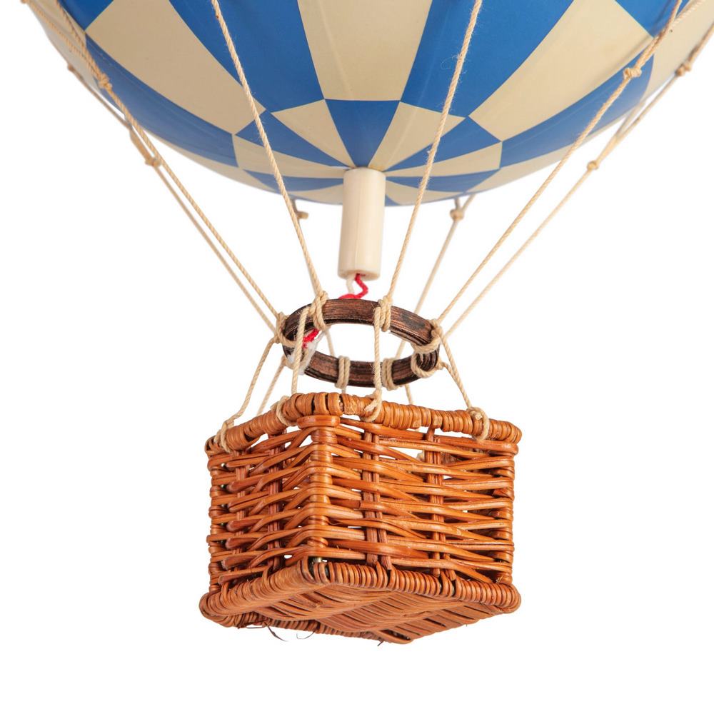 Moyenne montgolfière damier bleu