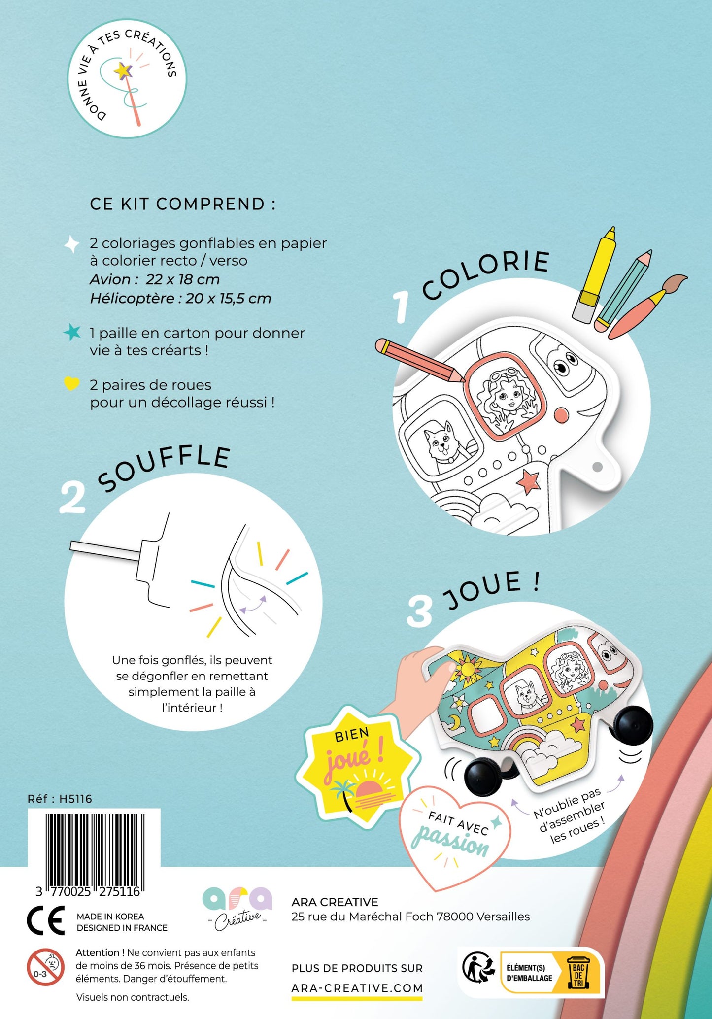 Coloriages gonflables Avions et hélico