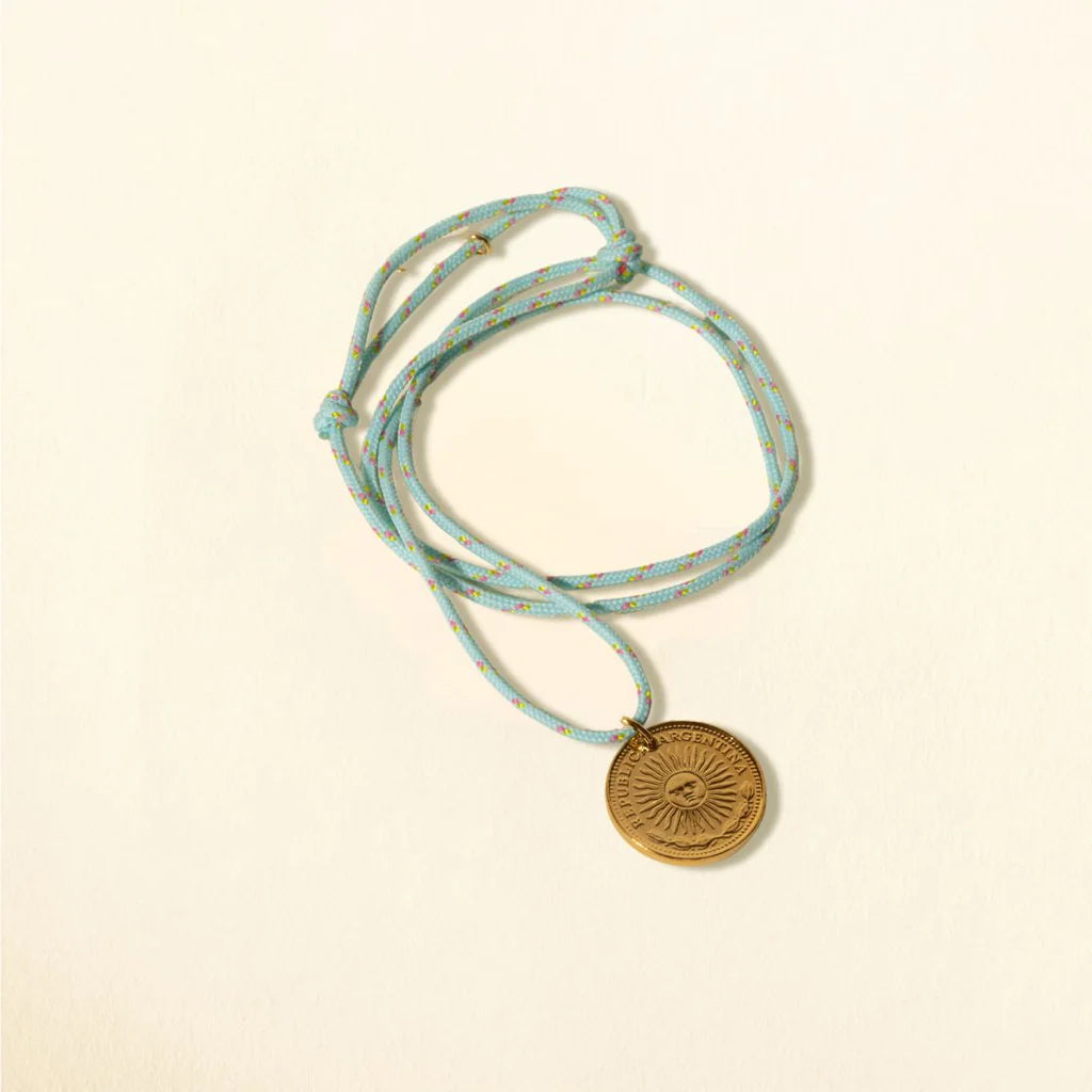 Collier "Peso Argentin" Bleu Ciel - Marie Starek
