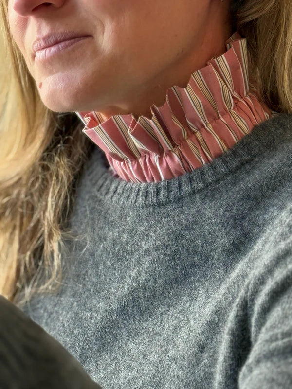 Col terracotta rayures moutarde/vert