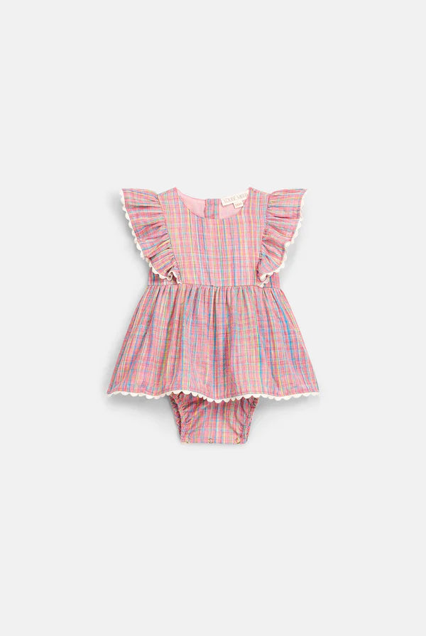 Barboteuse Lena - Pink Pomelo checks
