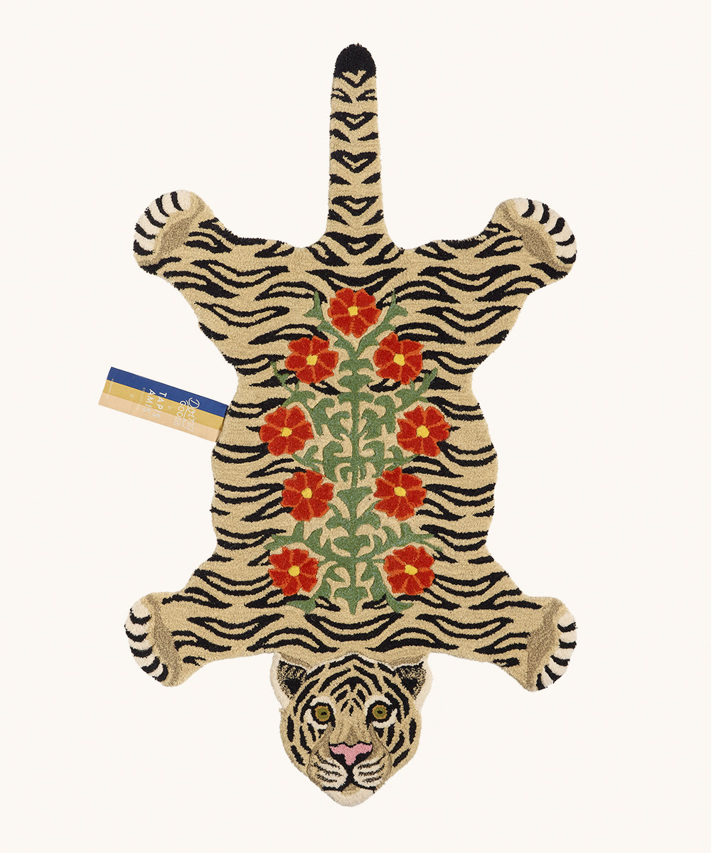 Tapis Floral Tigre Blanc Large (Attention uniquement disponible en click&collect)