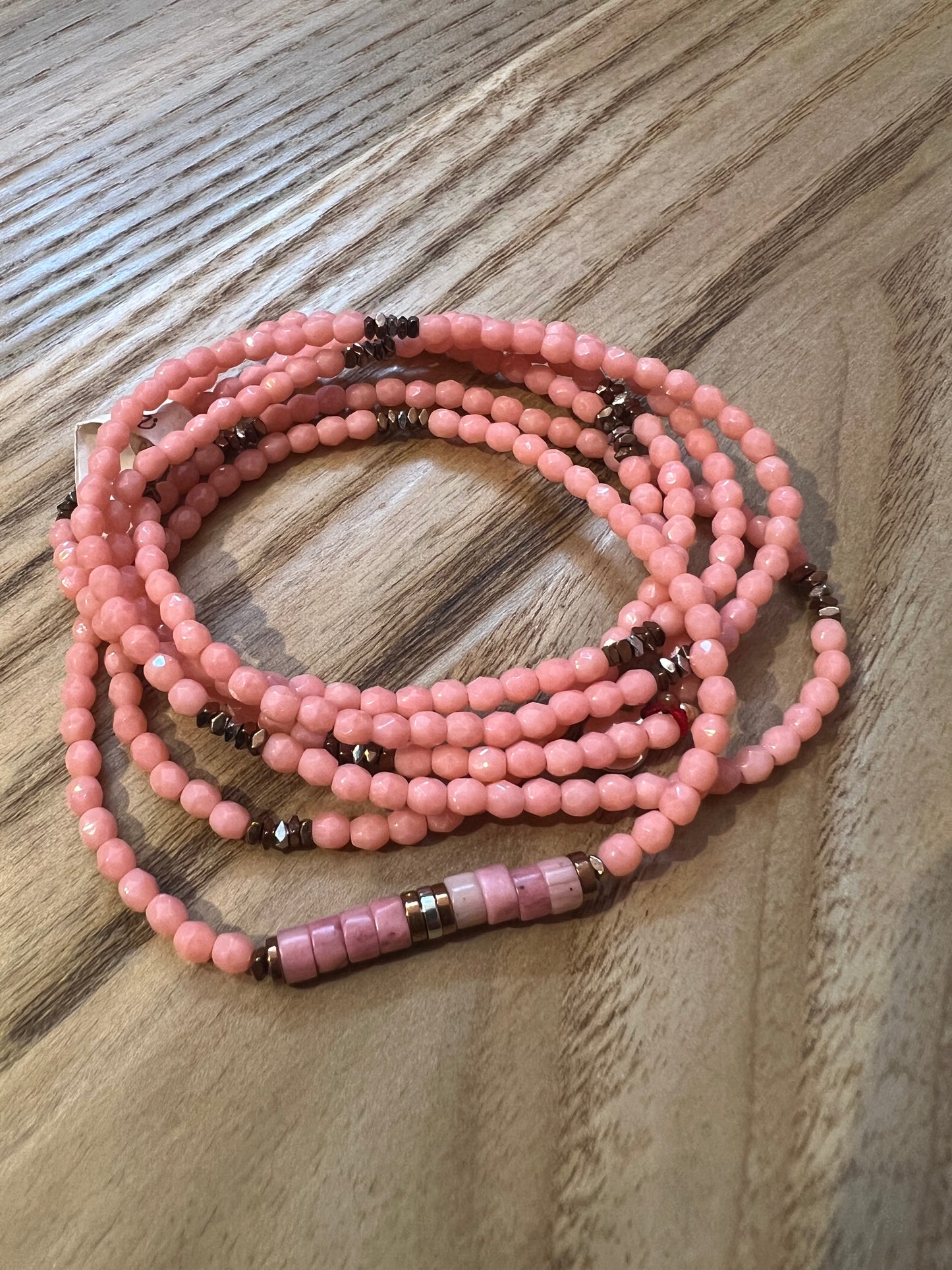 Bracelet/collier Vir Rose 6 tours - Têtes Blondes
