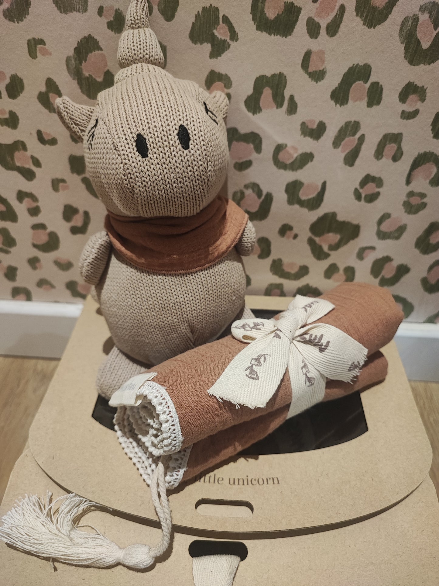 Set licorne et lange "Peach"