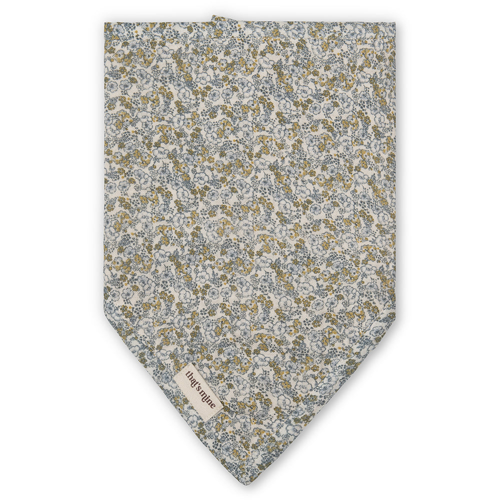 Bavoir bandana fleurs bleues