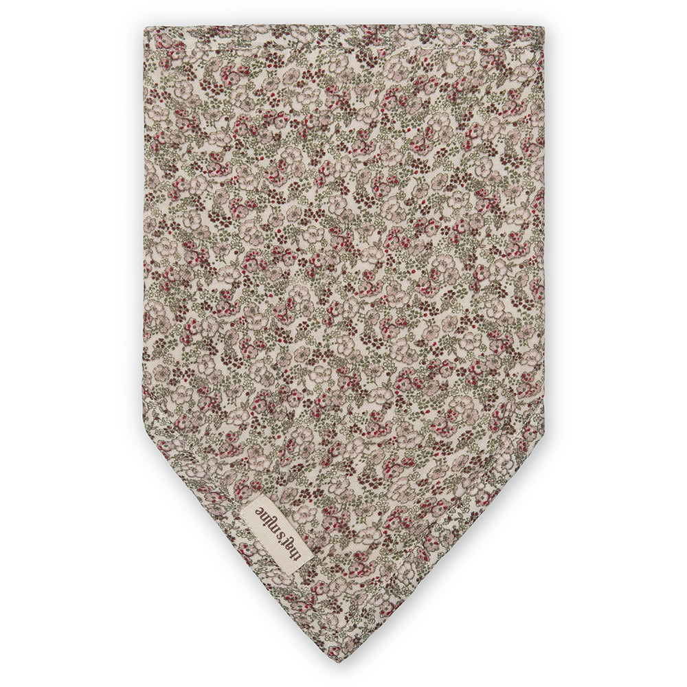 Bavoir bandana fleurs rouge