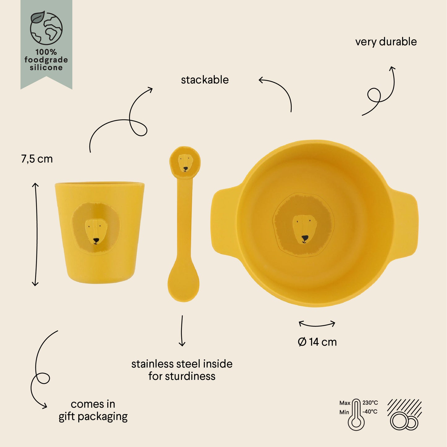 Set repas en silicone - Mr Lion