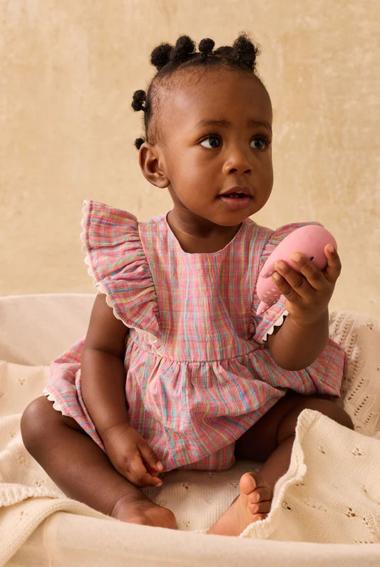 Barboteuse Lena - Pink Pomelo checks