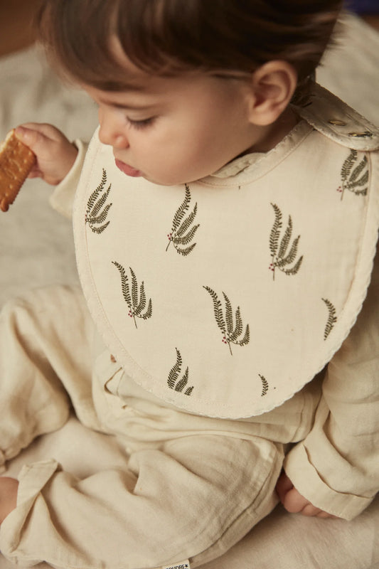 Bavoir bébé Fougère Vert Pin