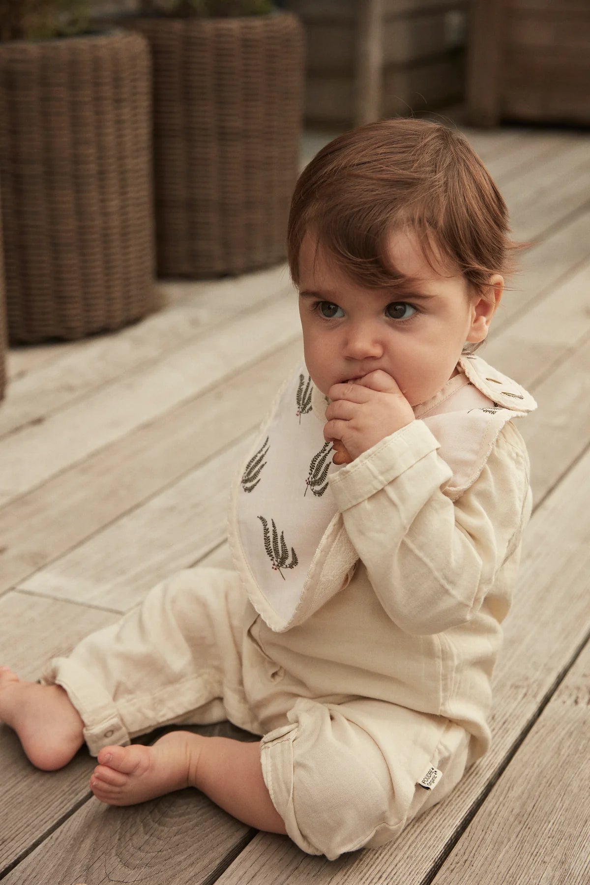 Bavoir bébé Fougère Vert Pin