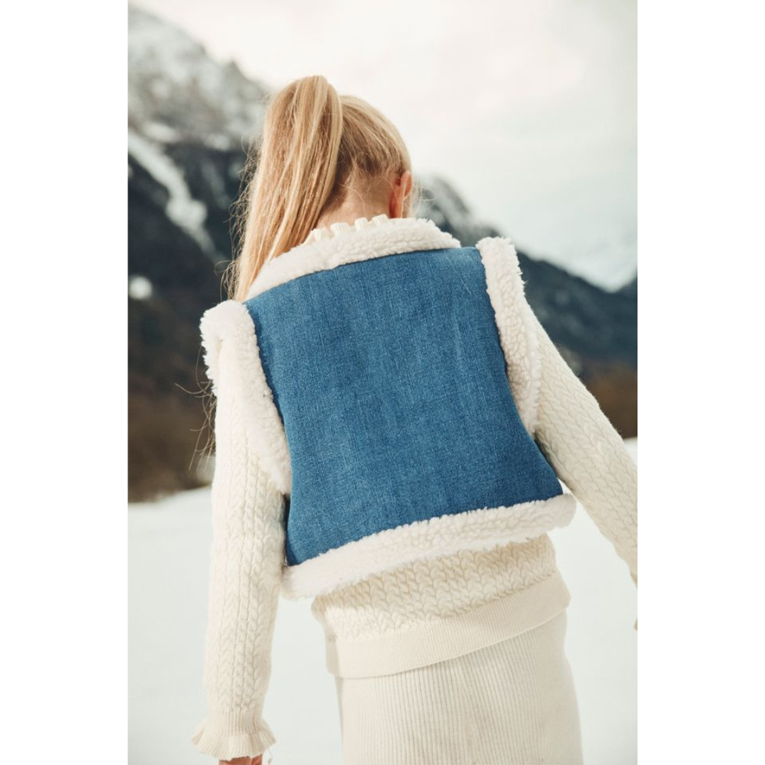 Veste réversible Librana - Stone Blue/ Cream