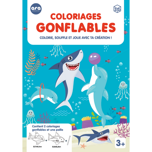 Coloriages gonflables dauphin et requin