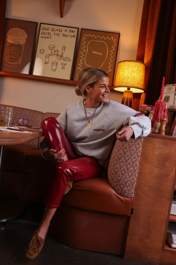 Sweat Fierce gris/bordeaux