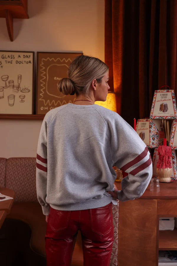 Sweat Fierce gris/bordeaux