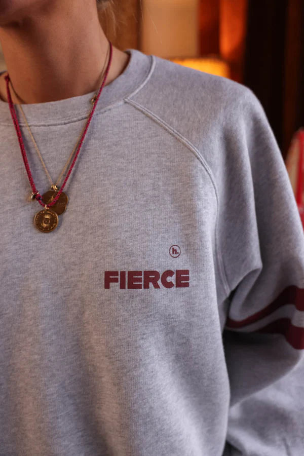 Sweat Fierce gris/bordeaux
