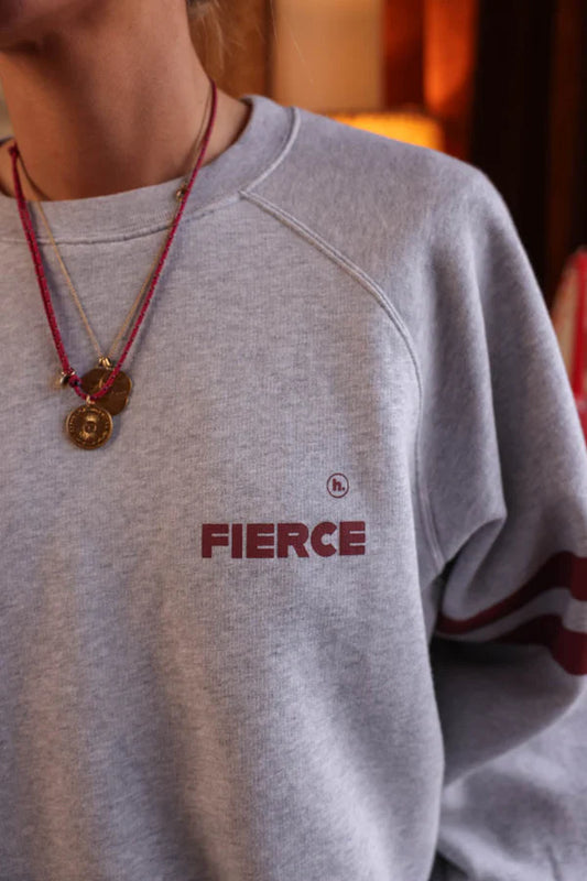 Sweat Fierce gris/bordeaux