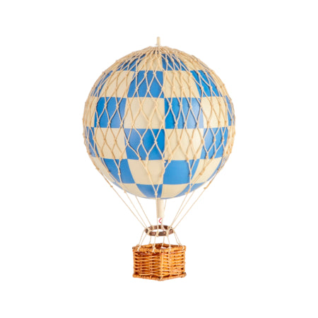 Moyenne montgolfière damier bleu