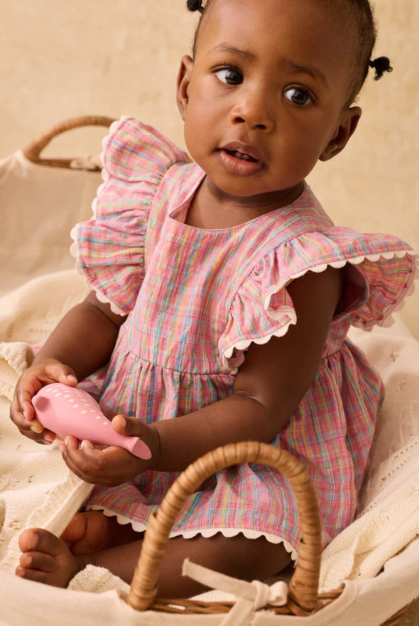 Barboteuse Lena - Pink Pomelo checks