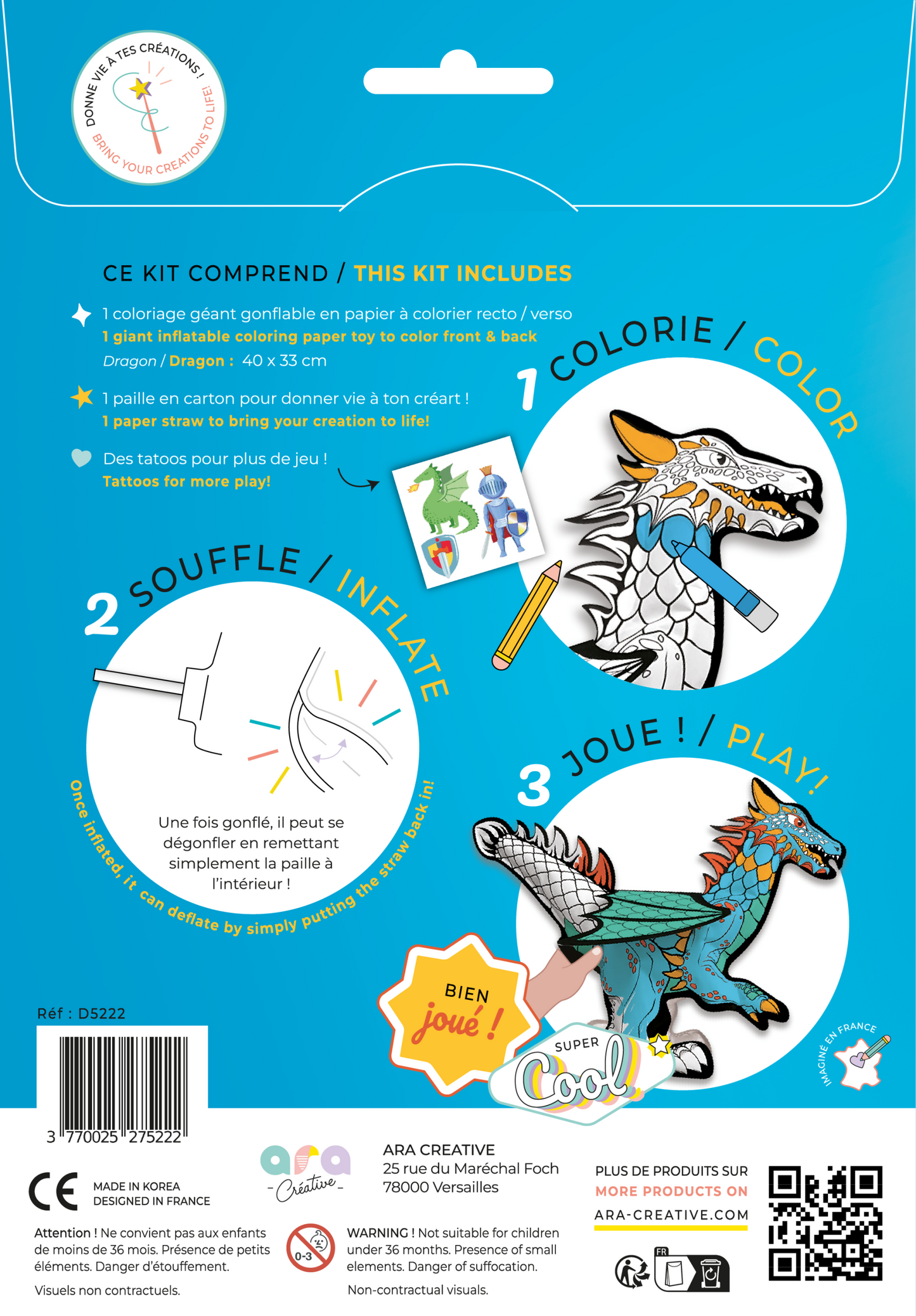 Coloriages gonflables Dragon géant