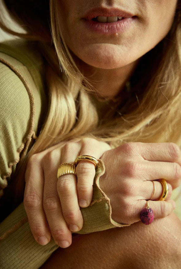 Bague Scarabée - Framboise