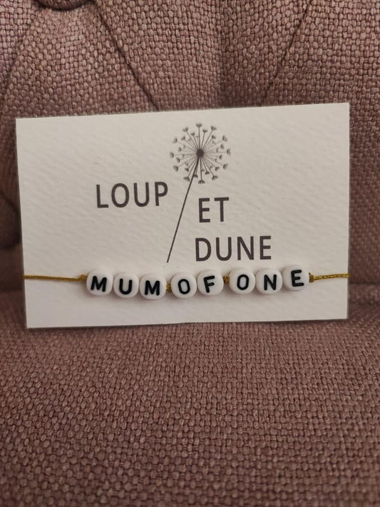 Bracelet avec cordon "mum of one"