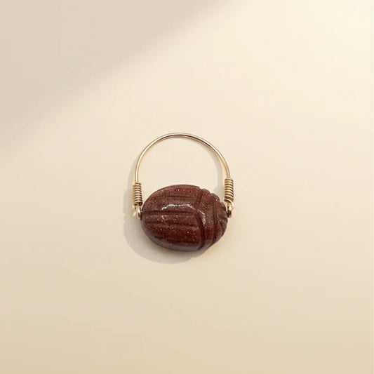 Bague Scarabée - Glowy Brown