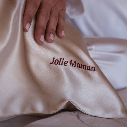 Taie d'oreiller rectangle pure soie Champagne JOLIE MAMAN