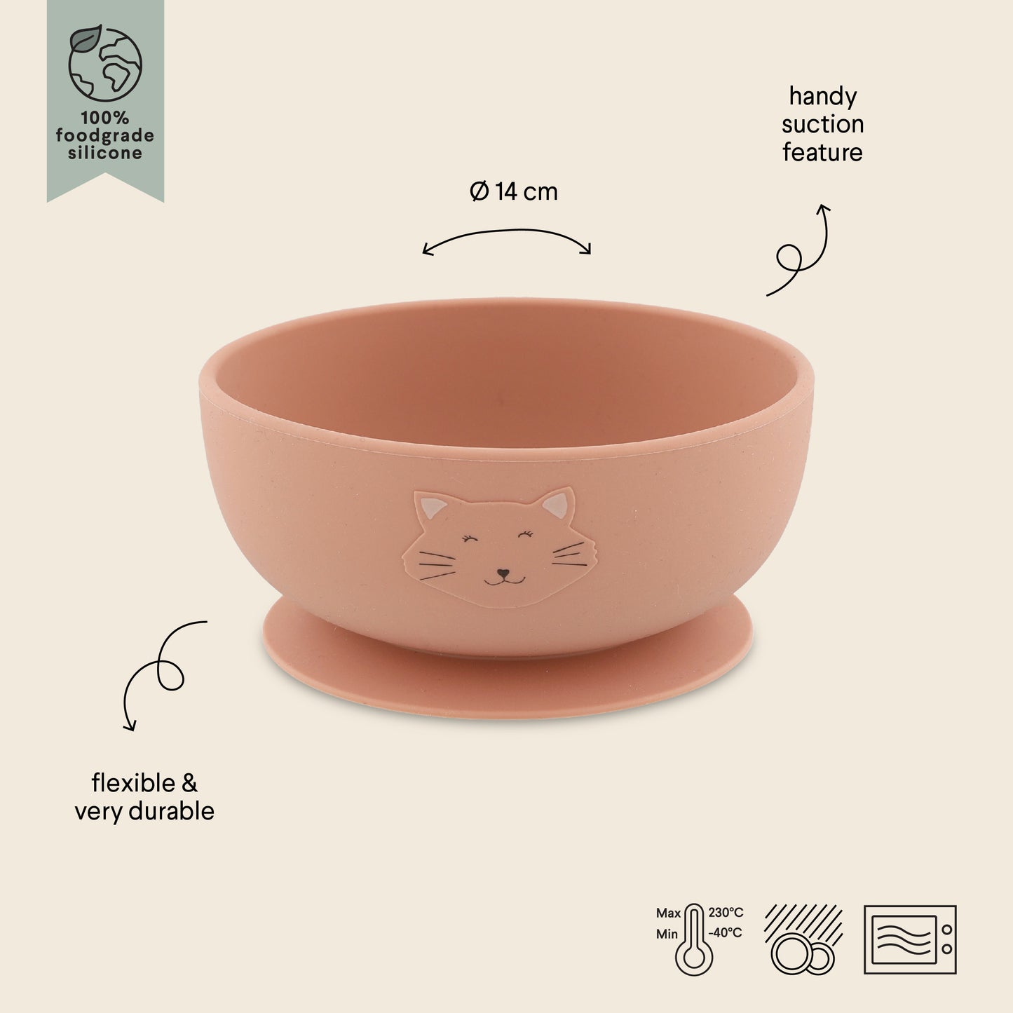 Bol en silicone avec ventouse - Mme Chat