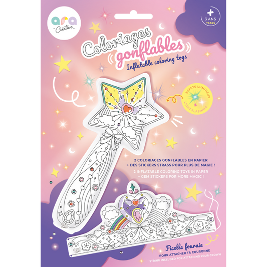 Coloriages gonflables Baguette lumineuse et couronne