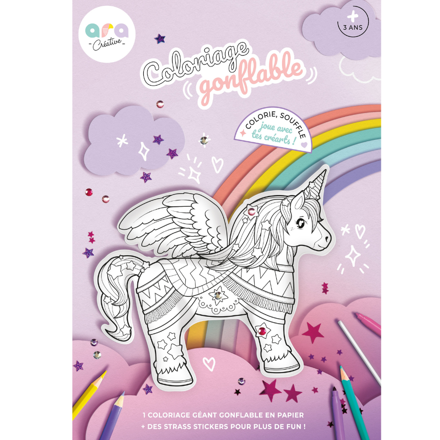 Coloriage gonflable licorne